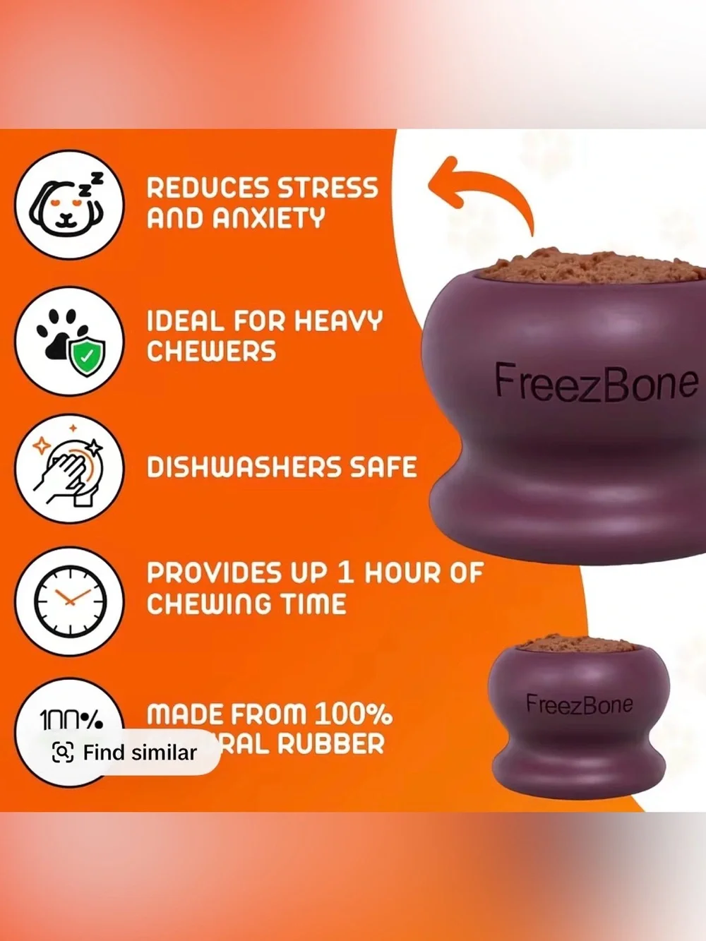 Freezbone L freezball NEW Dog Freezer chew toy sealed purple up to 80 pounds!